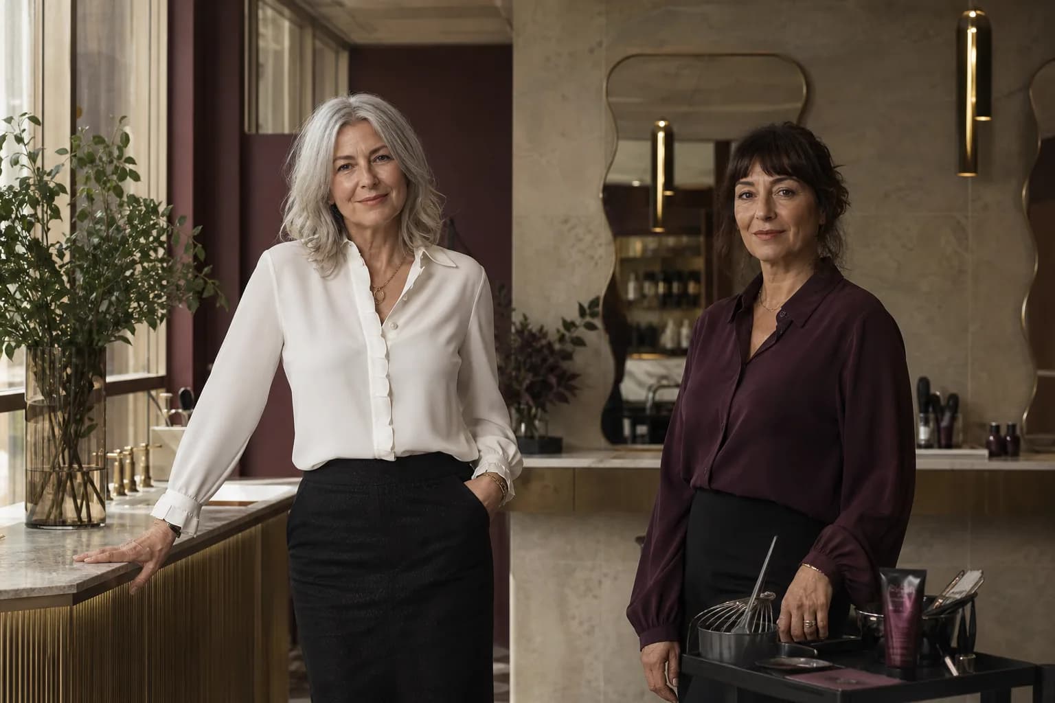 Antonia Mella y Josefa Soto en el estudio privado Casa Lumen.